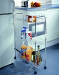 Etagere a roulettes Slim chrome 57x20x80cm
