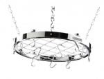 Rak a suspendre rond en acier chrome  o 50 X 4.5 cm avec crochets