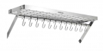 Rak etagere mural en acier chrome GM 90 X 25 X 4 cm avec crochets