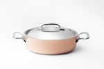 Sautoir rond INOCUIVRE Induction 28 cm avec 2 anses inox et un couvercle inox