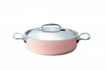Sautoir rond INOCUIVRE Induction 24  cm avec 2 anses inox et un couvercle inox