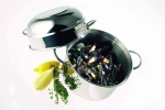 Casserole a moules 20  cm inox tfi + couvercle haut