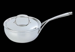 Sauteuse conique avec couvercle en acier inoxydable 24 cm