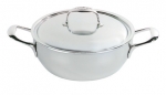 Cocotte conique avec couvercle en acier inoxydable 18 cm