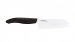 Couteau Mini Santoku  lame en ceramique blanche manche noir 11.5 cm
