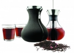 Theiere 1L "Ice Tea" avec tube a the, anti goutte, bouchon & collier noir