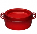 Cocotte Doufeu ovale 20/32 cm 6.9 L Cerise (Rouge)