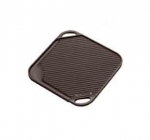 Gril noir carre 24 X 24 cm reversible (un cote strie & un cote lisse "plancha")