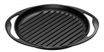 Gril Sensation Le Creuset rond 25 cm avec poignees fonte - Noir tous feux
