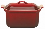 Terrine a Foie gras rectangulaire avec sa presse 0,4 L - Coloris Cerise