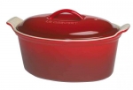 Terrine a Foie gras ovale avec sa presse 20 cm 1.1 L - Coloris Cerise