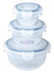 Set de 3 mini-bols Lock & Lock ronds (0,85 L/0,48 L/ 0,25 L) - HSM944SF03