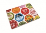 Planche en verre multifonction rectangulaire 30x40cm "Bottle Tops"