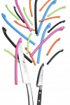 Set de 4 Protections coloris assortis ajustables pour le tranchant des couteaux