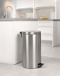 Poubelle a pedale ronde 45l 'matclean' inox brosse anti taches