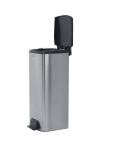 Poubelle a pedale rectangulaire 25l 'matclean' inox brosse anti taches brabantia