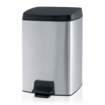 Poubelle a pedale mat 10 litres rectangulaire, avec seau interieur plastique
