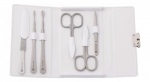 Pochette manicure en cuir 6 pieces - Blanc