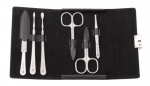 Pochette manicure en cuir 6 pieces - Noir