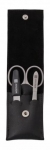 Etui manicure en cuir 3 pieces - Noir