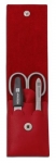 Etui manicure en cuir 3 pieces - Rouge