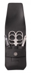 Etui manicure en cuir 4 pieces - Noir