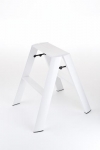 Tabouret Escabeau blanc en aluminium 2 marches