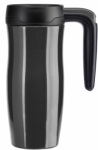 Gourde & mug noire en acier inoxydable 0.47 L - verroullage anti-debordement - a