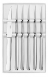 Coffret de 6 couteaux a steak en inox brillant