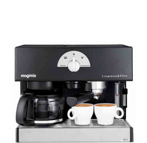 Machine Expresso filtre noire Magimix pour espresso et café filtre