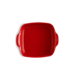 Plat carré Ultime en céramique 28x24 cm Rouge Grand Cru