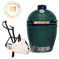 Barbecue multicuiseur Big Green Egg Medium + Accessoire pour cuisson au four ConvEGGtor M + Chariot À Roulettes Et Poignée Intégrée M