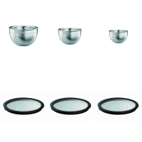 Set de trois saladiers en inox Rösle et leurs couvercles