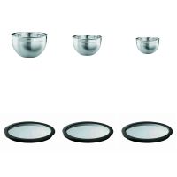 Set de trois saladiers en inox Rösle et leurs couvercles
