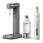 Appareil a gazeifier Gris mat avec une bouteille en PET recyclable 0,65 litre et une cartouche de gaz CO²