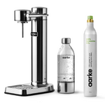 Appareil a gazeifier Inox avec une bouteille en PET recyclable 0,65 litre et une cartouche de gaz CO²
