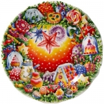 Assiette a dessert Noel 2010 en faience de Gien