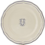 Assiette Canapes 16.5 cm U FILET BLEU MONOGRAMME