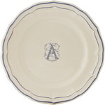 Assiette Plate 26 cm M FILET BLEU MONOGRAMME