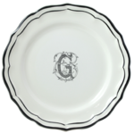 Assiette Plate 26 cm K FILET MANGANESE MONOGRAMME