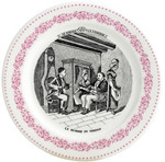 Assiette Mignardises 12.8 cm La Demande MARIAGE ROSE