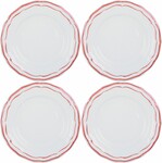 Coffret de 4 Assiettes Canapes FILET Corail