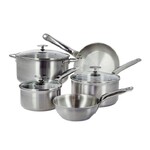 Batterie de 8 pieces Alchimy avec couvercles en verre