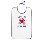 Bavoir Crabe 40x60 cm 100% coton - Cuisine de la mer