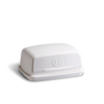 Beurrier en ceramique 17x12 cm Blanc Farine