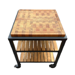 Billot seul en bois debout pour table modulaire Big Green Egg 70 x 70 cm