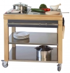 Billot structure bois/inox / dessus inox grand modele