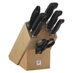Bloc de couteaux, bois naturel, 8  Pieces. PROFESSIONAL "S"