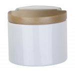 Boite a sel en porcelaine blanche avec support et crochets