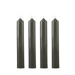 Boite de 12 bougies de table cylindriques Gris Zinc